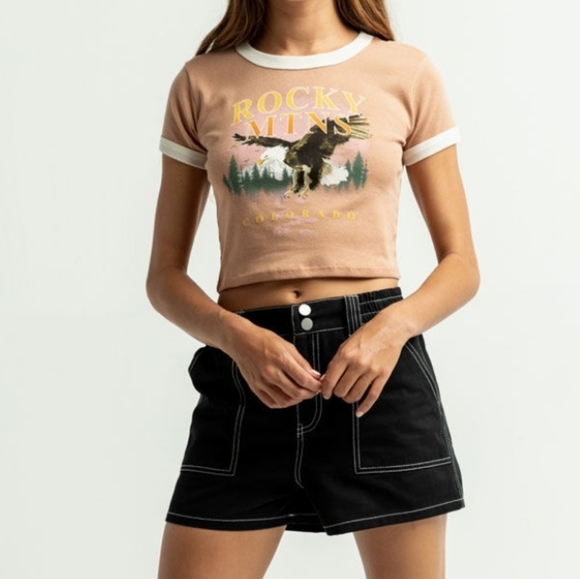 FULL TILT Rocky Mountains Womens Ringer Tee Size XXL - Picture 4 of 4